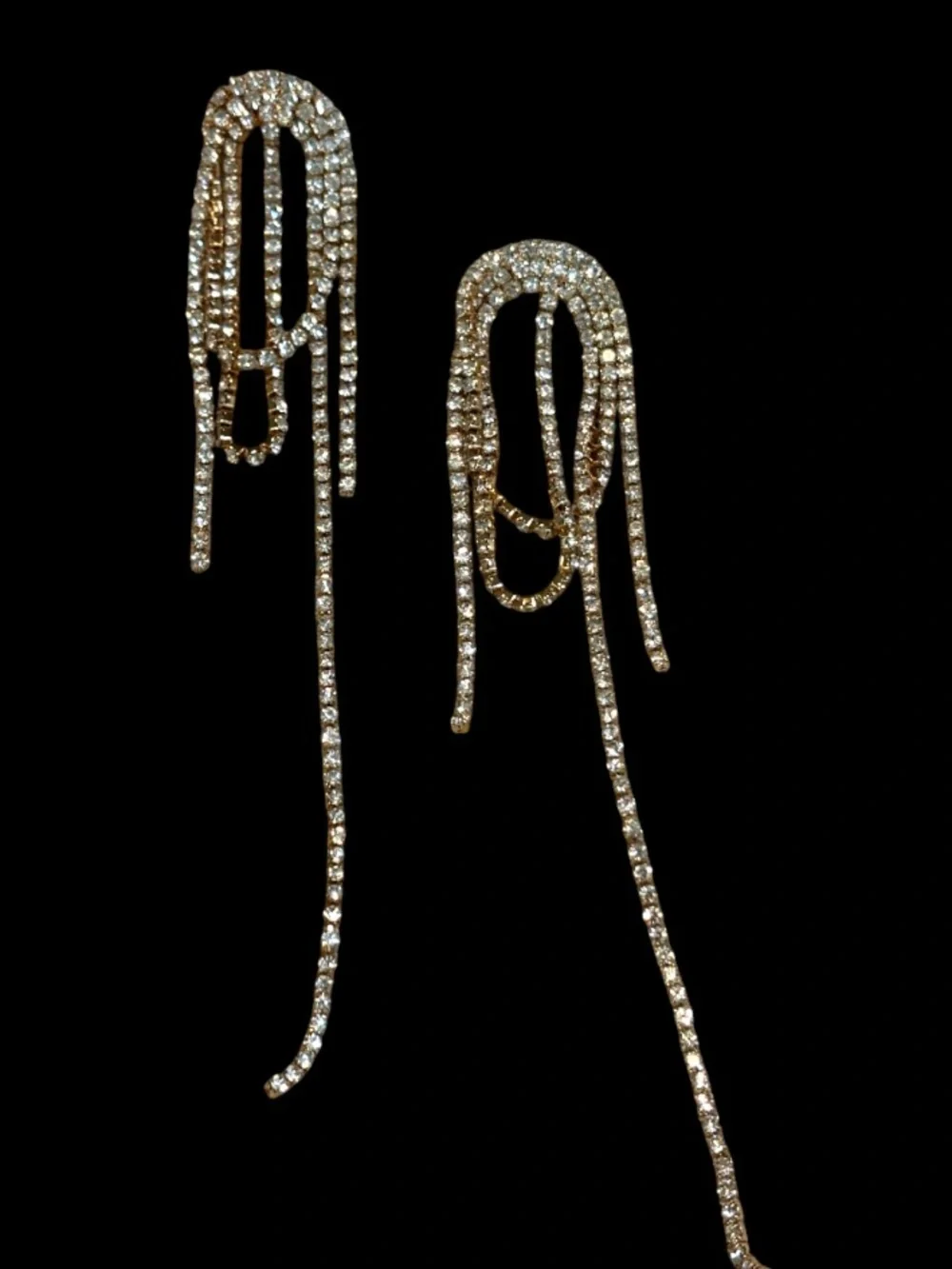 Urban Outfitters Gold-tone Rhinestone Cascade Earrings NWT